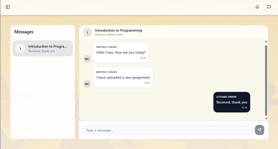 Academy Chat Screenshot